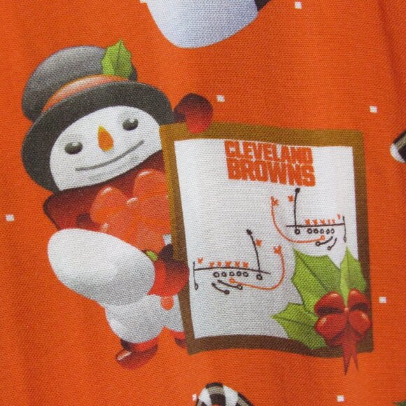 NFL Mens XL Cleveland Browns Christmas Long Sleeve Viscose Orange Novelty Shirt - Picture 4 of 11
